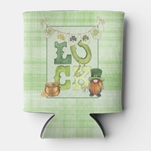 Irish Luck St Patrick's Day Gnome Shamrock Green Blikjeskoeler (Voorkant)