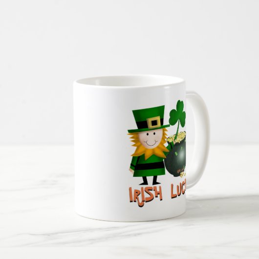 IRISH LUCK, ST PATRICKS LEPRECHAUM COFFEE MOK (Voorkant rechts)