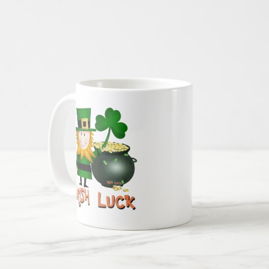 IRISH LUCK, ST PATRICKS LEPRECHAUM COFFEE MOK (Voorkant links)