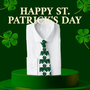 Irish Luck Stijlvolle grunge klaverblad Stropdas