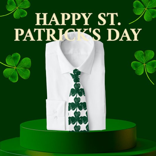 Irish Luck Stijlvolle grunge klaverblad Stropdas