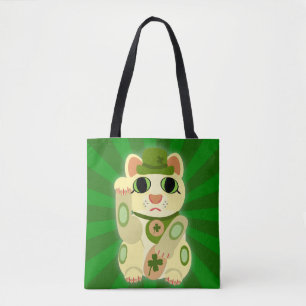 Irish Lucky Cat Mashup Tote Bag