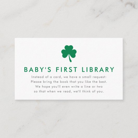 Irish Lucky Charm Books for Baby's First Library Informatiekaartje (Voorkant)