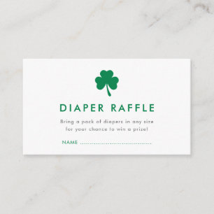 Irish Lucky Charm Diaper Raffle Baby shower Informatiekaartje