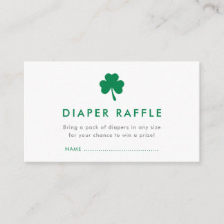 Irish Lucky Charm Diaper Raffle Baby shower Informatiekaartje