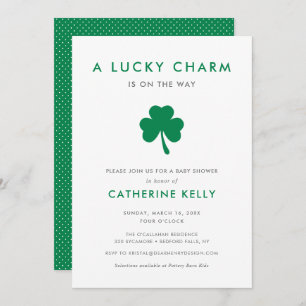 Irish Lucky Charm Spring Baby shower Green Kaart