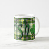 Irish Lucky Charming Clover Shamrock Green Tartan Koffiemok (Voorkant rechts)