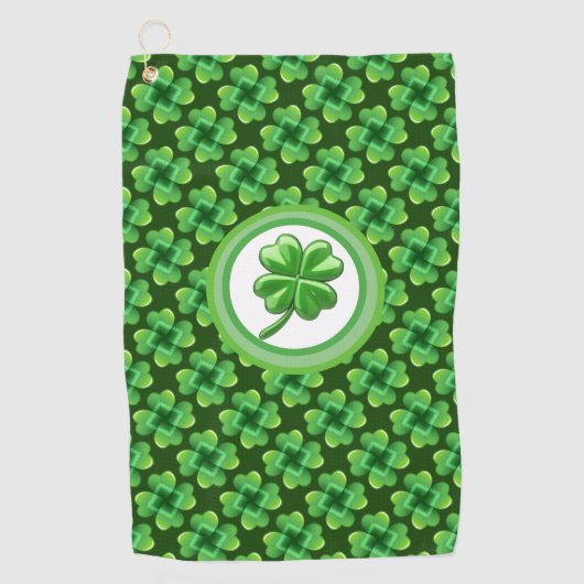 Irish Lucky Clover Golfhanddoek (Voorkant)