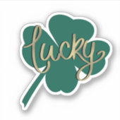 Irish Lucky Clover St Patricks Day Script Sticker (Voorkant)
