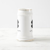 Irish Lucky Four Black Leaf Clover met naam Bierpul (Center)