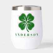 Irish Lucky Four Green Leaf Clover met naam (Achterkant)