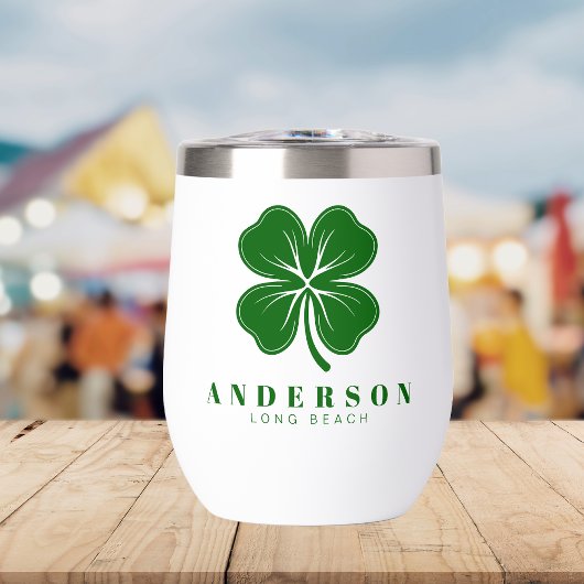 Irish Lucky Four Green Leaf Clover met naam