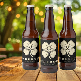 Irish Lucky Four Leaf Clover met de naam Black Bier Etiket