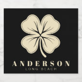 Irish Lucky Four Leaf Clover met de naam Black Bier Etiket (Enkel label)