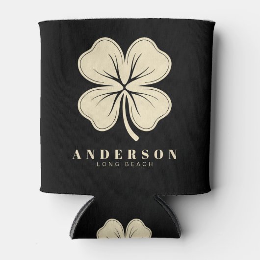 Irish Lucky Four Leaf Clover met de naam Black Blikjeskoeler (Voorkant)