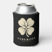 Irish Lucky Four Leaf Clover met de naam Black Blikjeskoeler (Blikje Achterkant)