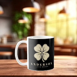Irish Lucky Four Leaf Clover met de naam Black Koffiemok