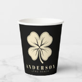 Irish Lucky Four Leaf Clover met de naam Black Papieren Bekers (Voorkant)