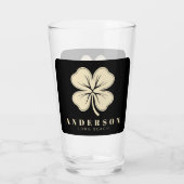 Irish Lucky Four Leaf Clover met de naam Black Pin Glas (Achterkant)
