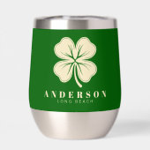 Irish Lucky Four Leaf Clover met de naam Green (Achterkant)