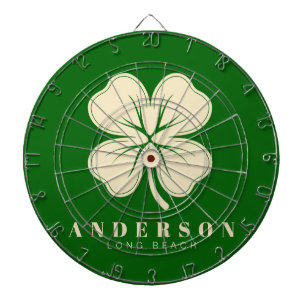 Irish Lucky Four Leaf Clover met de naam Green Dartbord