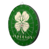 Irish Lucky Four Leaf Clover met de naam Green Dartbord (Voorkant Rechts)