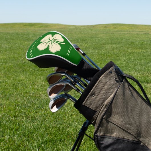 Irish Lucky Four Leaf Clover met de naam Green Golfheadcover (Insitu)