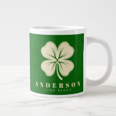 Irish Lucky Four Leaf Clover met de naam Green Grote Koffiekop (Rechts)