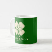 Irish Lucky Four Leaf Clover met de naam Green Koffiemok (Voorkant links)