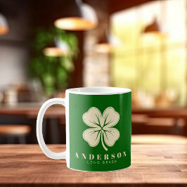 Irish Lucky Four Leaf Clover met de naam Green Koffiemok