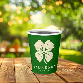 Irish Lucky Four Leaf Clover met de naam Green Papieren Bekers