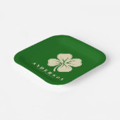 Irish Lucky Four Leaf Clover met de naam Green Papieren Bordje (Gebogen)