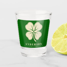 Irish Lucky Four Leaf Clover met de naam Green Shot Glas