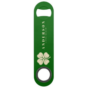 Irish Lucky Four Leaf Clover met de naam Green Speed Flessenopener