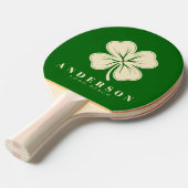 Irish Lucky Four Leaf Clover met de naam Green Tafeltennisbatje (Voorkant Gekanteld)