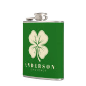 Irish Lucky Four Leaf Clover met de naam Green Vin Heupfles (Links)