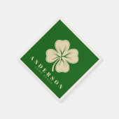 Irish Lucky Four Leaf Clover | Naam Groene Cocktai Servet (Hoek)