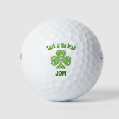 Irish Lucky Luck Celtic Shamrock Clover Monogram Golfballen (Voorkant)