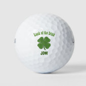 Irish Lucky Luck Clover Shamrock Monogram Initiale Golfballen (Voorkant)