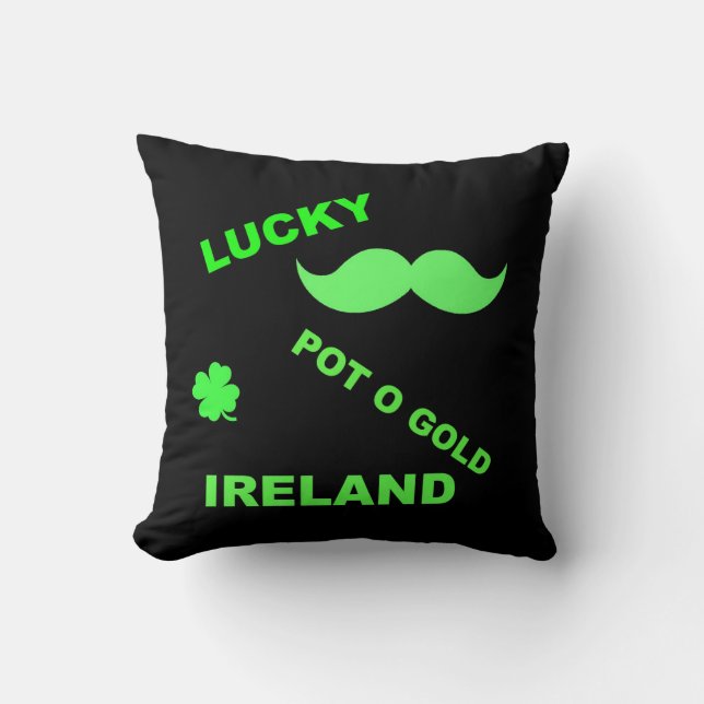 Irish Lucky Pot o Gold Quotes Cushion Kussen (Voorkant)