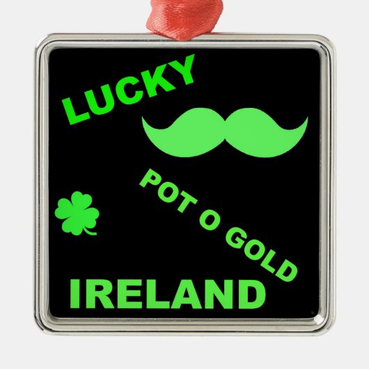 Irish Lucky Pot o Gold Quottes Metalen Ornament (Voorkant)