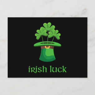 Irish Lucky Shamrock Clover Leprechaun Green Pet Briefkaart