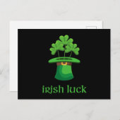 Irish Lucky Shamrock Clover Leprechaun Green Pet Briefkaart (Voorkant / Achterkant)