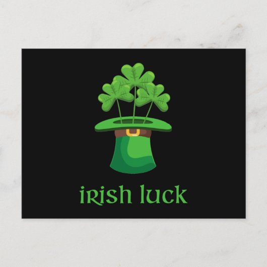 Irish Lucky Shamrock Clover Leprechaun Green Pet Briefkaart (Voorkant)