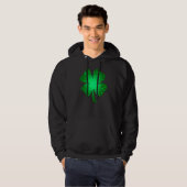 Irish Lucky Shamrock Green Four Leaf C St Patrick' Hoodie (Voorkant volledig)