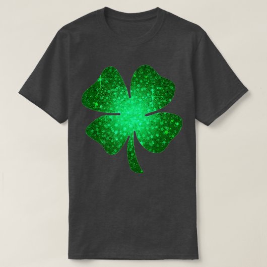 Irish Lucky Shamrock Green Four Leaf Clover St Pat T-shirt (Design voorkant)