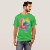 Irish Lucky Shamrock Tie Dye Clover St Patrick's D T-shirt (Voorkant volledig)