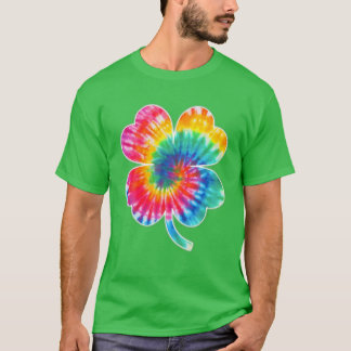 Irish Lucky Shamrock Tie Dye Clover St Patrick's D T-shirt