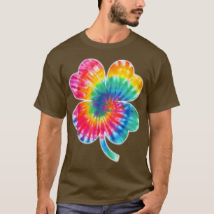 Irish Lucky Shamrock Tie Dye Clover St Patrick's D T-shirt