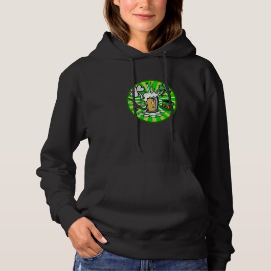 Irish lucky shamrock with beer mug St Patrick's Da Hoodie (Voorkant)